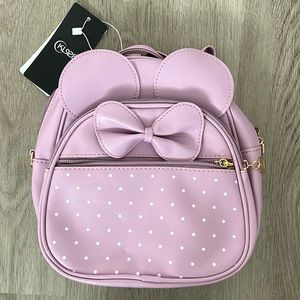 NWT Bowknot Polka Dot Mini Backpack Daypacks Convertible Shoulder Bag Purse
